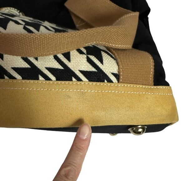 Spartina 449 Stoddard Cargo Duffle Bag Weekender Linen Leather + Wristlet - Picture 14 of 16